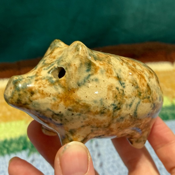 Vintage Piggy Bank Pig Knick Knack Small Pottery Handmade Crafty - Picture 10 of 16
